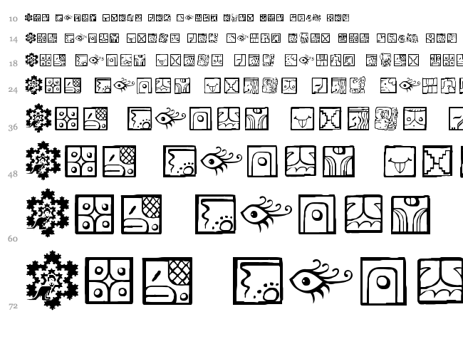 Maia ideograph font waterfall